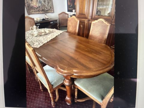 Antique dining room in solid walnut