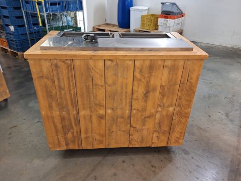 1x Mobiele Infrico Professionele Flessenkoeler / Koelmeubel met Houten Omlijsting