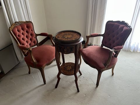 An antique, elegant seating area
