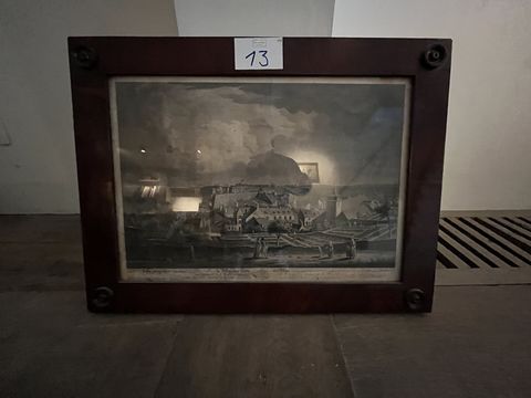 Tekening met dorpszicht
