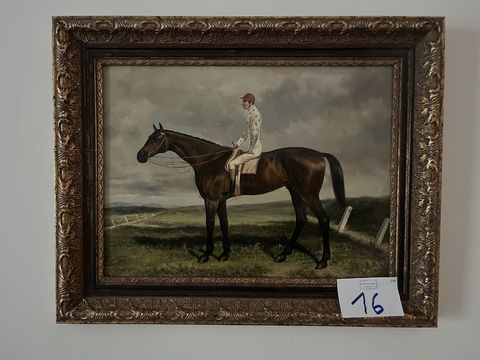 Schilderij met ruiter te paard