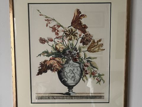 Tekening van vaas met bloemen