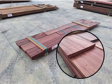 Padouk terras 20x190 MM,  +/-5m2. B-kwaliteit