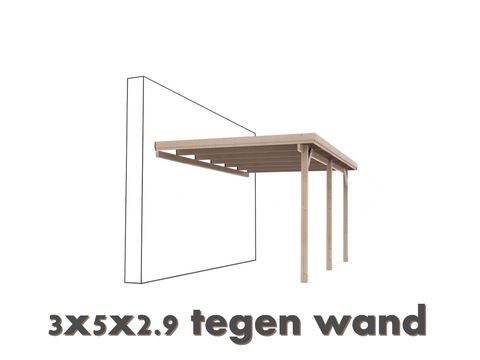 carport tegen muur 3x5x2,9