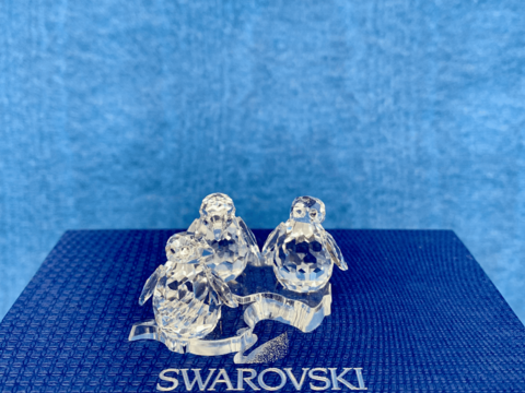 Swarovski HomeDeco Crystal Miniature 3 Pinguins With Platform