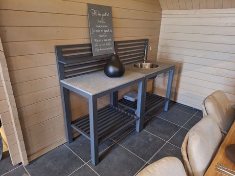 2- delig Brafab Bellac -Buitenkeuken met Spoelmodule(wit)