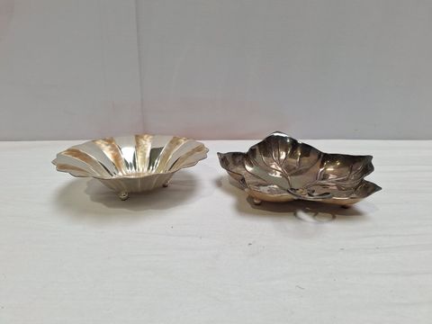 2 verzilverde schalen