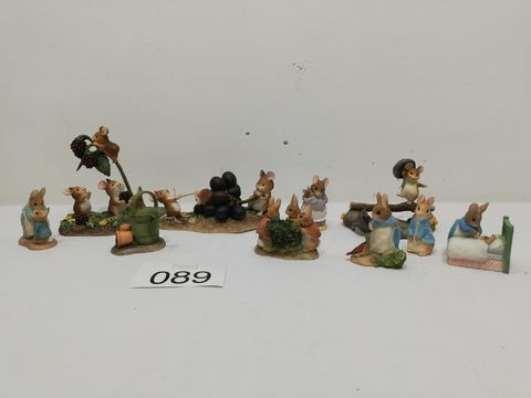 Collectie van kleine dierenfiguren "Beatrix Potter en Merrie Mice"