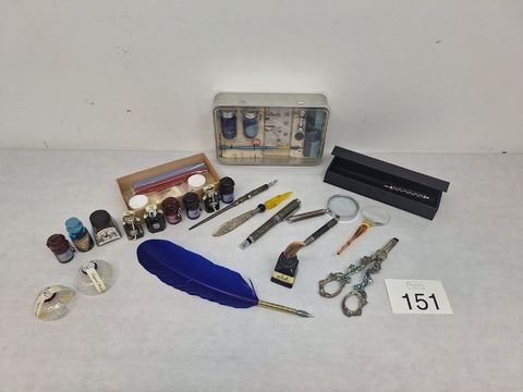 Diverse collectie van schrijf-, kalligrafie- en zegelaccessoires(Bortoletti, Aladine, Winsor & Newton)