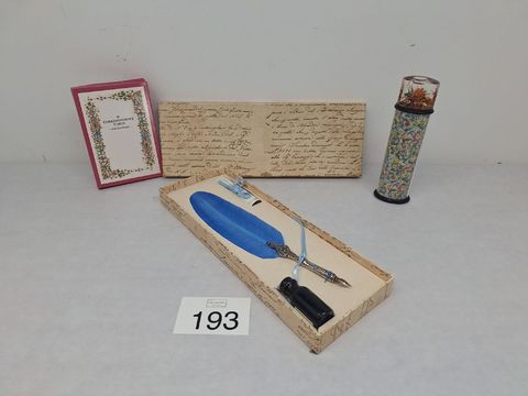 Decoratieve kalligrafie- en schrijfset met kaleidoscoop en British Library correspondentiekaarten