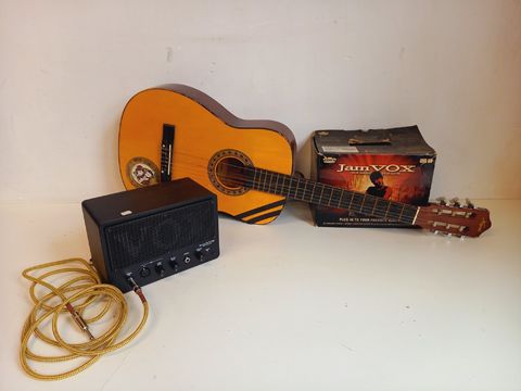Akoestische gitaar met "Jamvox"gitaarinterface