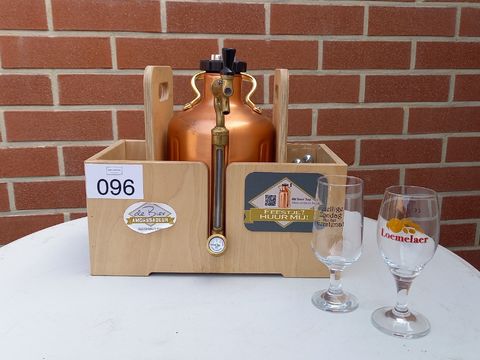 Mini thuis biertap 3,8 liter uKeg 128 koper Growlerwerks(incl.krat en 2 glazen)