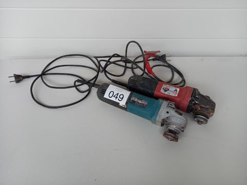 2 haakse slijpers(1xMakita,1xRubi)
