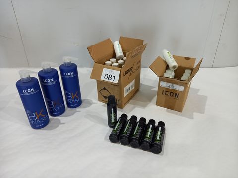 Lot I.C.O.N shampoo,conditioners,proshield en body building gel