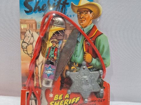 10stuks Sheffield Sheriff-sterbadge en messenset - jaren 60(originele verpakking)