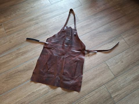 Robuuste bruine lederen schort