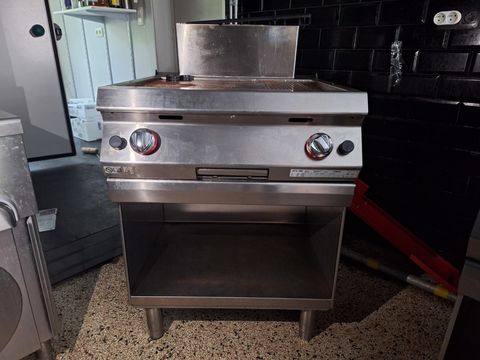 Professionele RVS ANGELO PO gasbakplaat/grill met dubbele zone