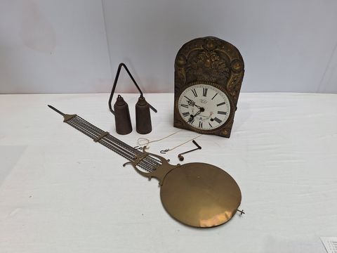 Antieke Comtoise Klok"Vedel Carmaux"