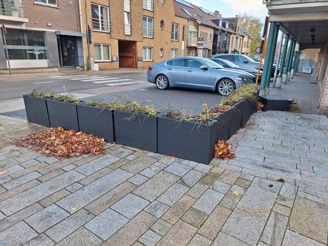 10 st. zwarte kunststof plantenbakken met rietmotief