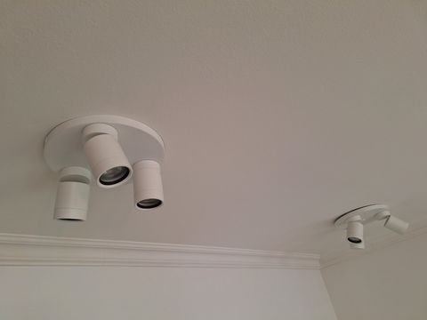 2 Plafondspots met 3 spots wit