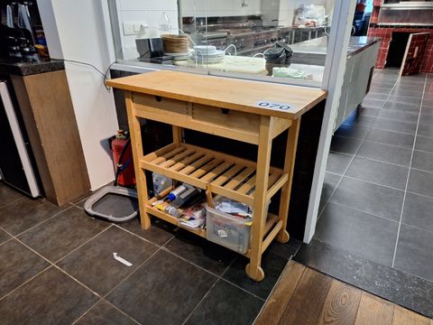 FÖRHÖJA Table à roulettes, bouleau - IKEA