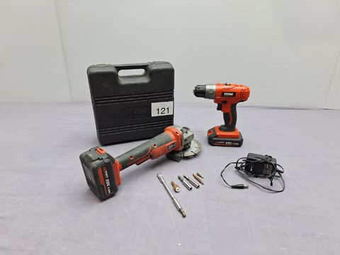 FERM 20V accuset – boormachine + slijper + koffer