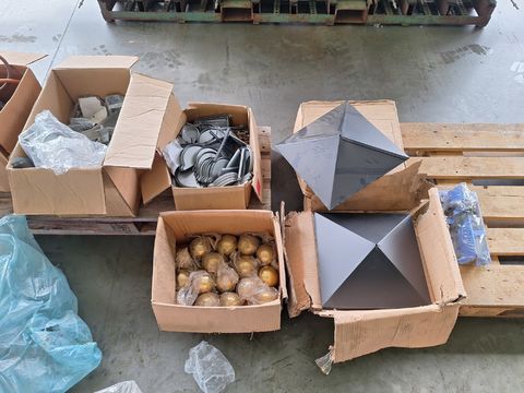 Lot decorative post caps and gutter end caps