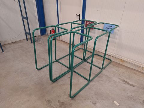 6 stuks afvalzakhouder 300 liter, groen gecoat