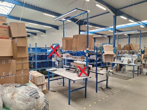 Inpaktafel met geïntegreerd papier,snij en afrolsysteem -2 leggers + verlichting