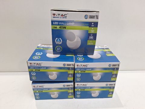 V-TAC VT-757 Premium Series LED Wandlamp 5W Wit - Set van 5 stuks