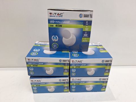 V-TAC VT-757 Premium Series LED Wandlamp 5W Wit - Set van 5 stuks