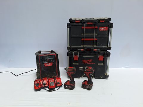 Milwaukee M18 Gereedschapsset incl. Packout & Radio