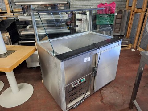 Stainless steel refrigerated display cabinet / refrigerated unit with granite edging and glass front
