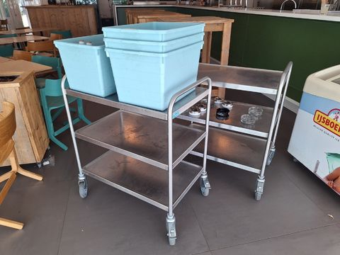 RVS Horeca Serveerwagens (2 stuks)