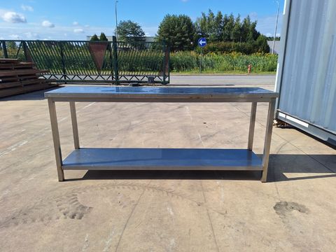 RVS horeca werktafel met bodemschap (200 x 50 cm)