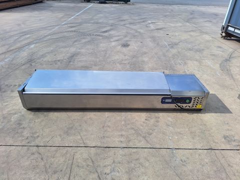 Diamond RVS opzet-koelvitrine met RVS deksel - (160 cm)