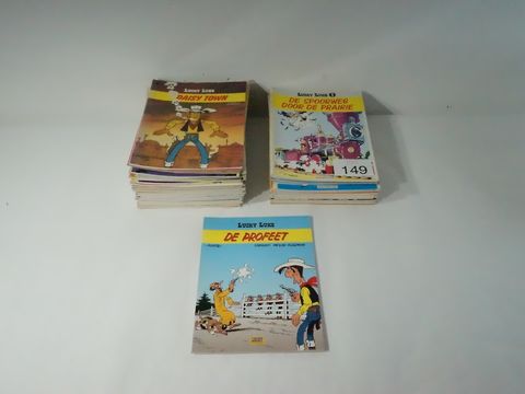 Lot met een 50tal Lucky Luke strips(zie afb)