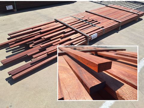 PADOUK LATTEN 20X42, +- 250 lopende meter