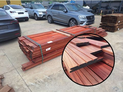 Padouk terrasplanken 20x142MM +/- 90 m2 - B-kwaliteit
