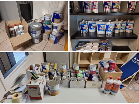 “Lot verfproducten, inkten en onderhoudsmaterialen – SIGMA, Soudal, Alpina, Zinga, printerinkten