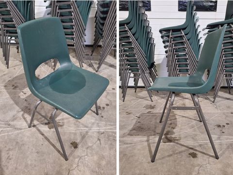 Set van 29 Stapelbare Kantinestoelen – Groen