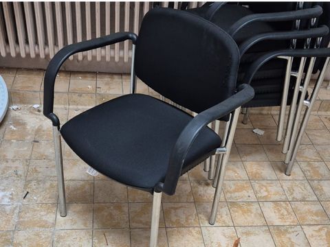 Set van 5 Comfortabele Bezoekersstoelen – Zwart