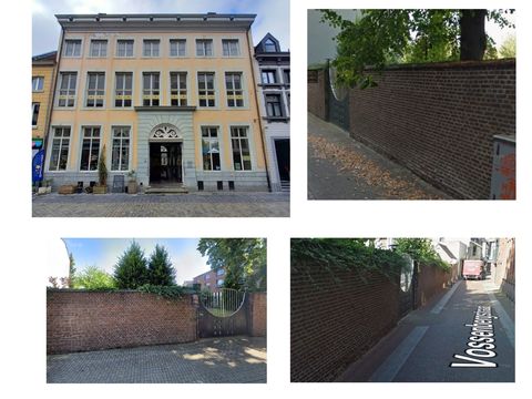 Het volledige onroerend goed: keizerlijk postgebouw met binnentuin, paviljoen en ommuurde tuin.